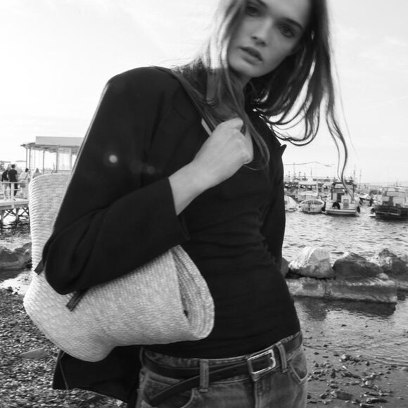 🦋 Bloggers Favorite 🦋 NWT ZARA BASKET SHOULDER BAG WITH FLOWER - Picture 6 of 16